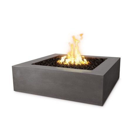 The Outdoor Plus 36 Square Quad Fire Pit, GFRC Concrete, Chestnut, Low Voltage Electronic Ignition, Liquid Propane OPT-QD36E12V-CST-LP
